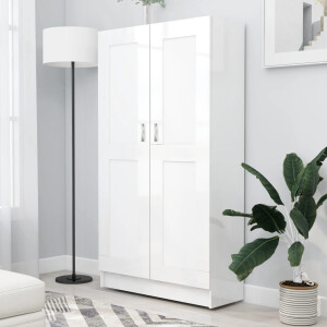 vidaXL Boekenkast 82,5x30,5x150 cm bewerkt hout hoogglans wit