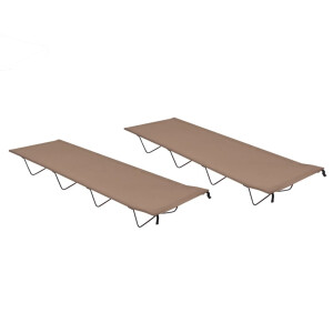 vidaXL Campingbedden 2 st 180x60x19 cm oxford stof en staal taupe