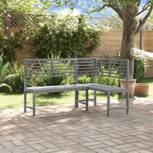 vidaXL Tuinhoekbank 140 cm massief acaciahout grijs