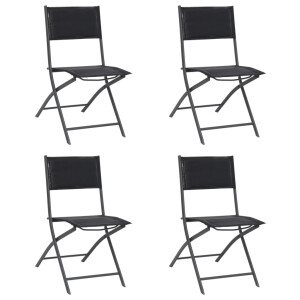 vidaXL Tuinstoelen inklapbaar 4 st staal en textileen