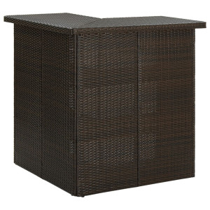 vidaXL Hoekbartafel 100x50x105 cm poly rattan bruin