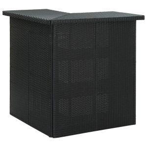 vidaXL Hoekbartafel 100x50x105 cm poly rattan zwart