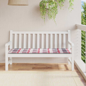 vidaXL Tuinbankkussen 150x50x4 cm oxford stof ruitpatroon rood
