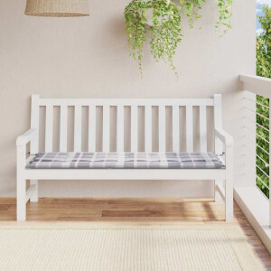 vidaXL Tuinbankkussen 150x50x4 cm oxford stof ruitpatroon grijs
