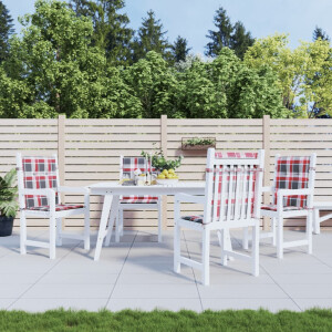 vidaXL Tuinstoelkussens 4 st 100x50x3 cm oxford stof ruitpatroon rood