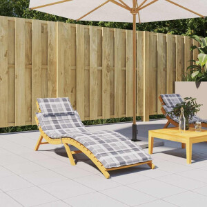 vidaXL Ligbedkussen 186x58x4 cm oxford stof ruitpatroon grijs