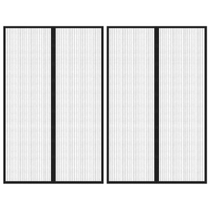 vidaXL Insectendeurgordijnen 2 st magnetisch 220x130 cm zwart