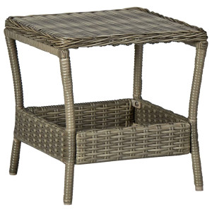 vidaXL Tuintafel 45x45x46,5 cm poly rattan bruin