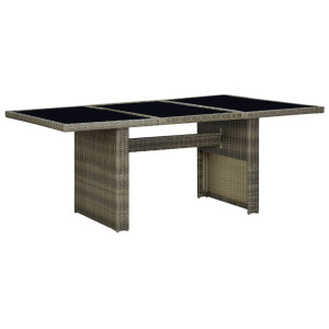 vidaXL Tuintafel poly rattan en gehard glas bruin