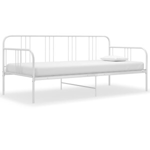 vidaXL Slaapbank metaal wit 90x200 cm