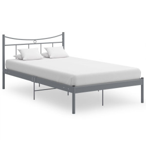 vidaXL Bedframe metaal grijs 120x200 cm