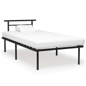 vidaXL Bedframe metaal zwart 100x200 cm