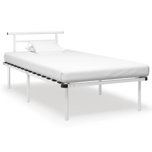 vidaXL Bedframe metaal wit 100x200 cm