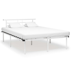 vidaXL Bedframe metaal wit 140x200 cm