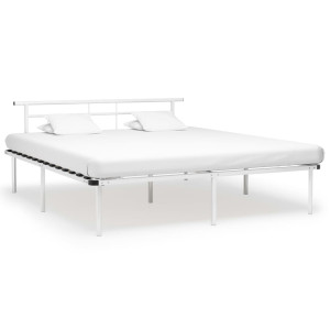 vidaXL Bedframe metaal wit 200x200 cm