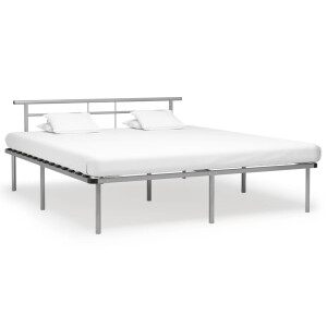vidaXL Bedframe metaal grijs 200x200 cm
