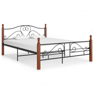 vidaXL Bedframe metaal zwart 160x200 cm