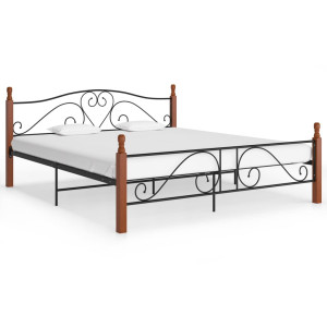 vidaXL Bedframe metaal zwart 180x200 cm