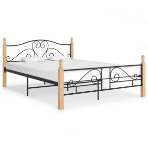 vidaXL Bedframe metaal zwart 140x200 cm