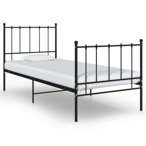 vidaXL Bedframe metaal zwart 100x200 cm