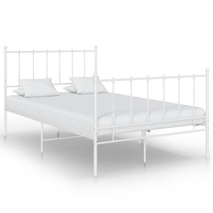 vidaXL Bedframe metaal wit 120x200 cm