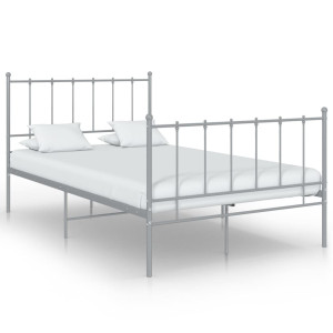 vidaXL Bedframe metaal grijs 120x200 cm