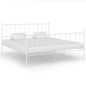 vidaXL Bedframe metaal wit 180x200 cm