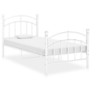 vidaXL Bedframe metaal wit 90x200 cm