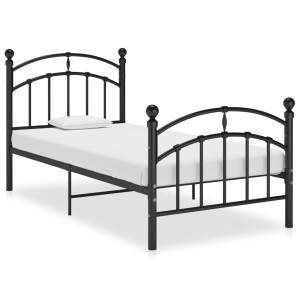 vidaXL Bedframe metaal zwart 100x200 cm