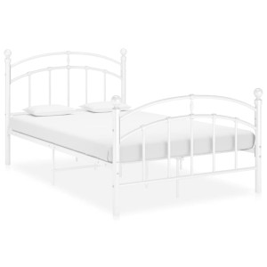 vidaXL Bedframe metaal wit 120x200 cm