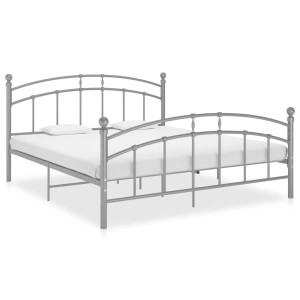 vidaXL Bedframe metaal grijs 160x200 cm