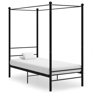 vidaXL Hemelbedframe metaal zwart 90x200 cm