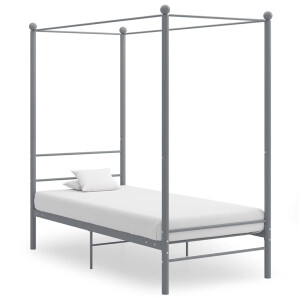 vidaXL Hemelbedframe metaal grijs 90x200 cm
