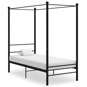 vidaXL Hemelbedframe metaal zwart 100x200 cm