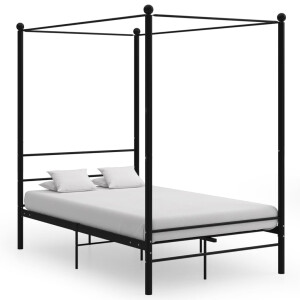 vidaXL Hemelbedframe metaal zwart 140x200 cm