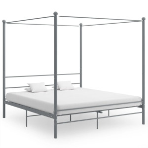 vidaXL Hemelbedframe metaal grijs 180x200 cm