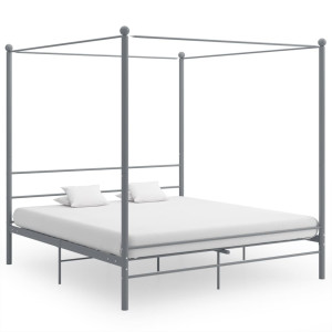 vidaXL Hemelbedframe metaal grijs 200x200 cm