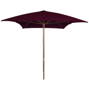 vidaXL Parasol met houten paal 200x300 cm bordeauxrood