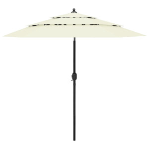 vidaXL Parasol 3-laags met aluminium paal 2,5 m zandkleurig