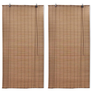 vidaXL Rolgordijnen 2 st 150x220 cm bamboe bruin