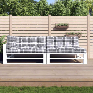 vidaXL Palletkussens 5 st stof ruitpatroon grijs