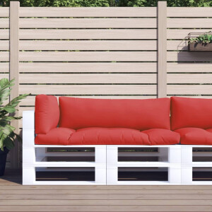 vidaXL Palletkussens 3 st stof rood