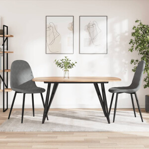 vidaXL Eetkamerstoelen 2 st fluweel lichtgrijs