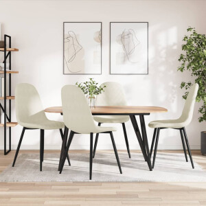vidaXL Eetkamerstoelen 4 st fluweel crèmewit
