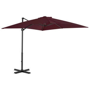 vidaXL Zweefparasol met aluminium paal 250x250 cm bordeauxrood