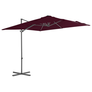 vidaXL Zweefparasol met stalen paal 250x250 cm bordeauxrood