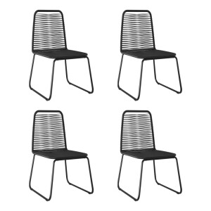 vidaXL Tuinstoelen 4 st poly rattan zwart