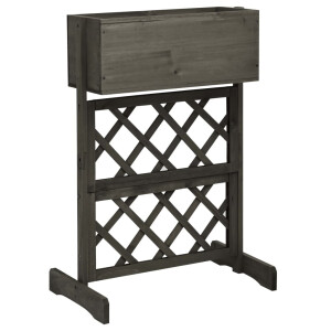 vidaXL Latwerkplantenbak 45x30x74 cm massief vurenhout grijs