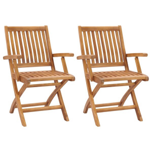 vidaXL Tuinstoelen 2 st inklapbaar massief teakhout