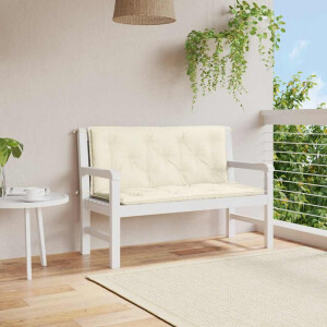 vidaXL Tuinbankkussen 120x(50+50)x7 cm oxford stof crèmewit